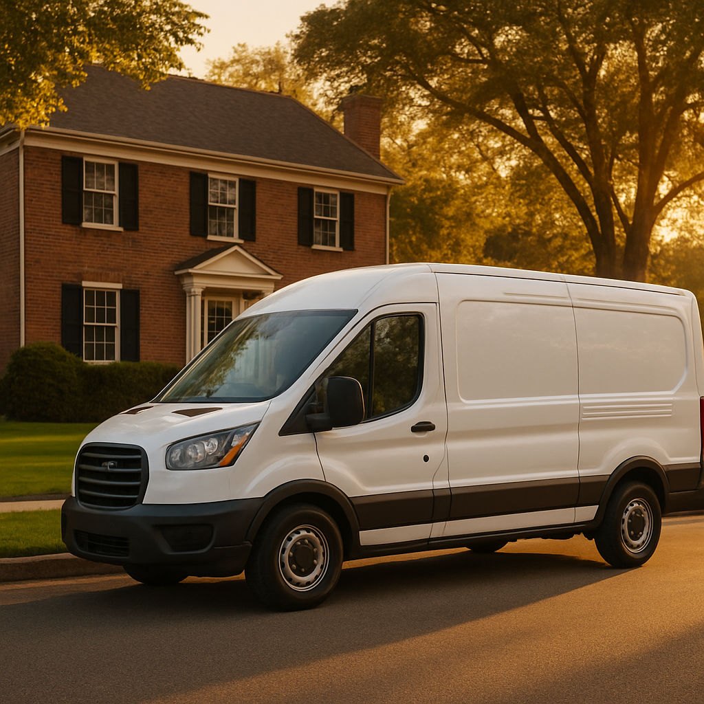 MGM Appliance Repair service van in front of home